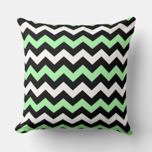 Zigzag patroon (groen, met) kussen