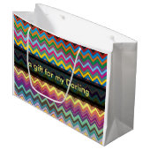 ZIGZAG patroon - kleur + uw ideeën Large Cadeautasje (Voorkant Gekanteld)