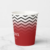 Zigzag Patroon Rode Afstuderen Papieren Bekers (Links)