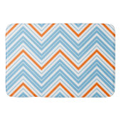 Zigzag Patroon Sinaasappel Wit & Blauw Badmat (Voorkant)