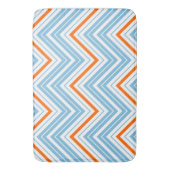 Zigzag Patroon Sinaasappel Wit & Blauw Badmat (Voorkant Verticaal)
