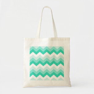 Zigzag patroon (Turquoise, groen en wit) Tote Bag