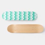 Zigzag patroon (Turquoise, groen) Skateboard (Horizontaal)