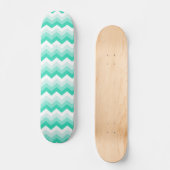 Zigzag patroon (Turquoise, groen) Skateboard (Voorkant)