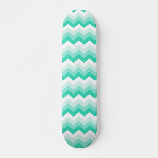 Zigzag patroon (Turquoise, groen) Skateboard (Voorkant)