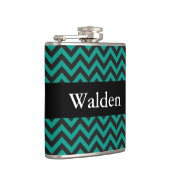 ZIGZAG-patroon - zwart + achtergrond en naam Heupfles (Rechts)