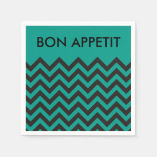 ZIGZAG-patroon - zwart + achtergrond en tekst Servetten