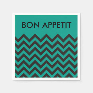 ZIGZAG-patroon - zwart + achtergrond en tekst Servetten