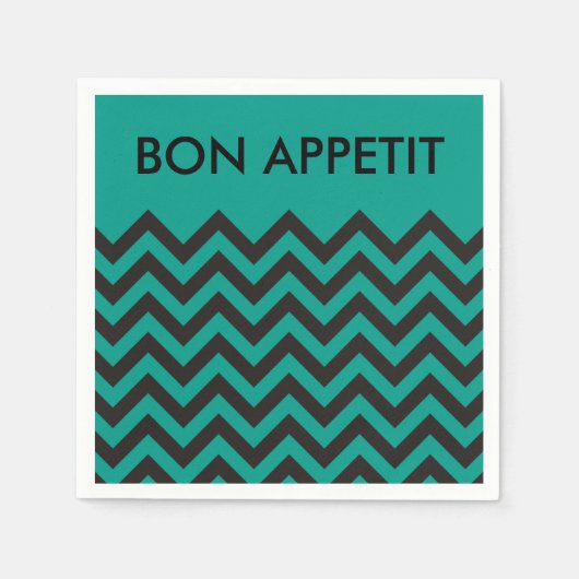 ZIGZAG-patroon - zwart + achtergrond en tekst Servetten (Voorkant)