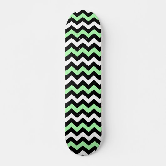Zigzag patroon (zwart, groen, wit) skateboard (Voorkant)