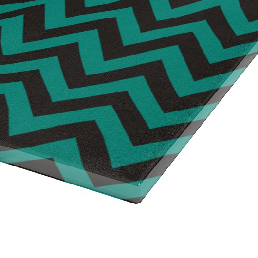 ZIGZAG-patroon - zwart + uw achtergrond en ideeën Snijplank (Hoek)