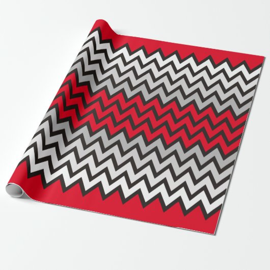 ZIGZAG patroon - zwart wit grijs + uw idee Cadeaupapier (Uitgerold)