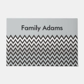 ZIGZAG patroon - zwart wit grijs + uw idee Deurmat (Voorkant)