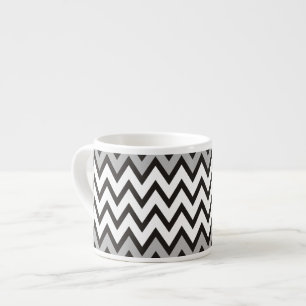 ZIGZAG patroon - zwart wit grijs + uw idee Espresso Kop