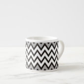 ZIGZAG patroon - zwart wit grijs + uw idee Espresso Kop (Voorkant rechts)