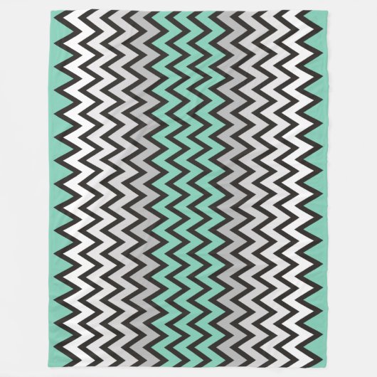 ZIGZAG patroon - zwart wit grijs + uw idee Fleece Deken (Voorkant)