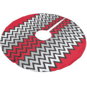 ZIGZAG patroon - zwart wit grijs + uw idee Kerstboom Rok (Gekanteld)