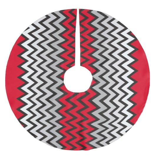 ZIGZAG patroon - zwart wit grijs + uw idee Kerstboom Rok (Voorkant)