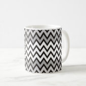 ZIGZAG patroon - zwart wit grijs + uw idee Koffiemok (Voorkant rechts)