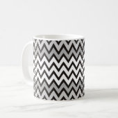 ZIGZAG patroon - zwart wit grijs + uw idee Koffiemok (Voorkant links)