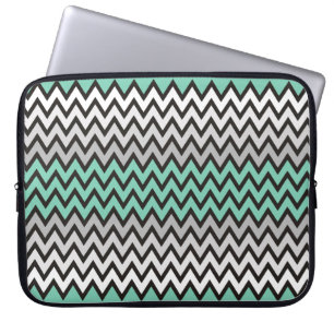ZIGZAG patroon - zwart wit grijs + uw idee Laptop Sleeve