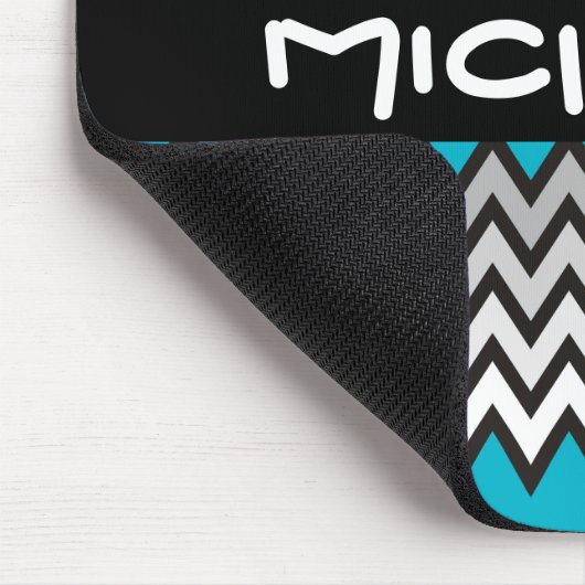 ZIGZAG patroon - zwart wit grijs + uw idee Muismat (Hoek)