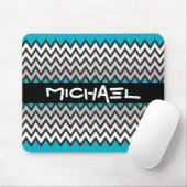 ZIGZAG patroon - zwart wit grijs + uw idee Muismat (Met muis)