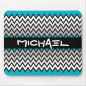 ZIGZAG patroon - zwart wit grijs + uw idee Muismat (Voorkant)