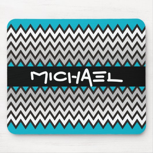 ZIGZAG patroon - zwart wit grijs + uw idee Muismat (Voorkant)
