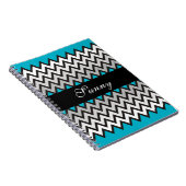 ZIGZAG patroon - zwart wit grijs + uw idee Notitieboek (Rechterzijde)