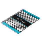ZIGZAG patroon - zwart wit grijs + uw idee Notitieboek (Linkerzijde)
