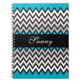 ZIGZAG patroon - zwart wit grijs + uw idee Notitieboek (Voorkant)