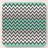 ZIGZAG patroon - zwart wit grijs + uw idee Onderzetter (Voorkant)