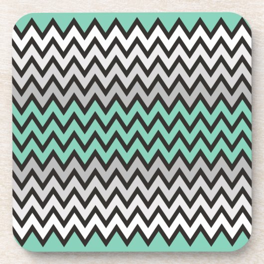 ZIGZAG patroon - zwart wit grijs + uw idee Onderzetter (Voorkant)