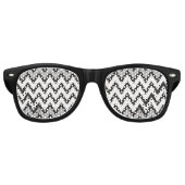 ZIGZAG patroon - zwart wit grijs + uw idee Retro Zonnebril (Voorkant)