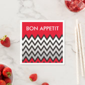 ZIGZAG patroon - zwart wit grijs + uw idee Servetten (Insitu)