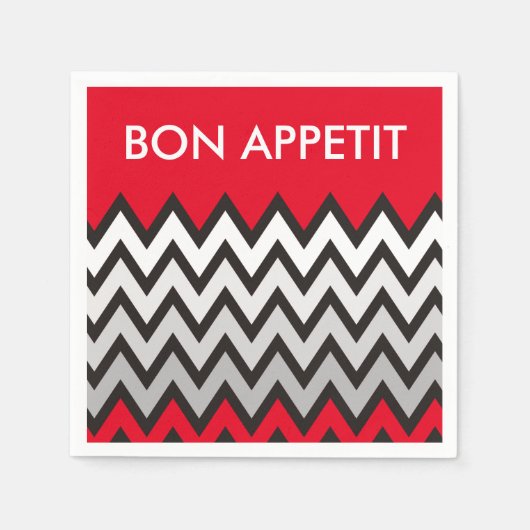ZIGZAG patroon - zwart wit grijs + uw idee Servetten (Voorkant)