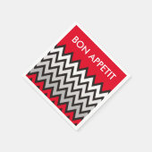 ZIGZAG patroon - zwart wit grijs + uw idee Servetten (Hoek)