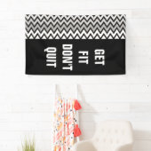 ZIGZAG patroon - zwart wit grijs + uw idee Spandoek (Insitu)