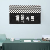 ZIGZAG patroon - zwart wit grijs + uw idee Spandoek (Beurs)