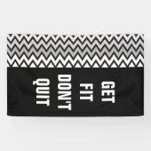 ZIGZAG patroon - zwart wit grijs + uw idee Spandoek (Horizontaal)