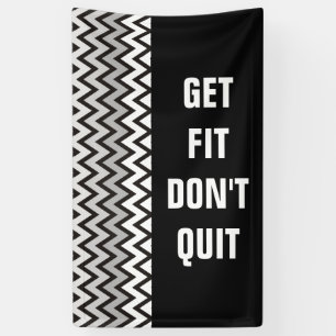 ZIGZAG patroon - zwart wit grijs + uw idee Spandoek