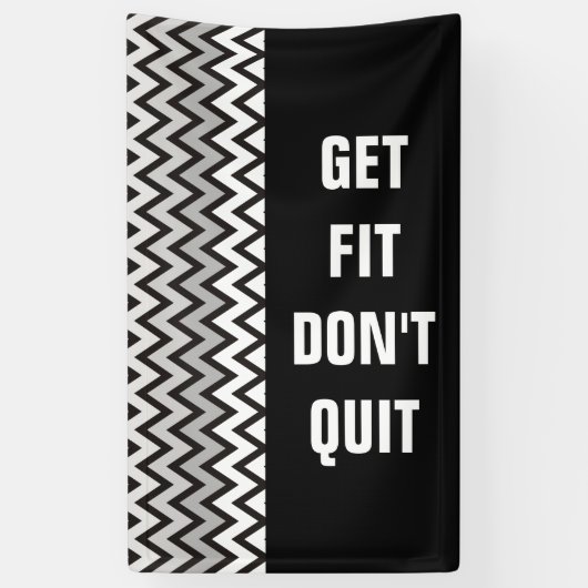 ZIGZAG patroon - zwart wit grijs + uw idee Spandoek (Verticaal)
