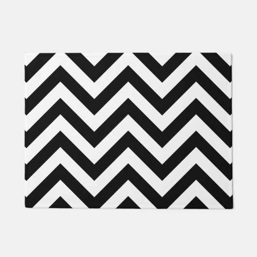 Zigzag Pattern Black & White Deurmat (Voorkant)
