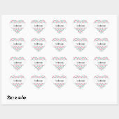 Zigzag Pattern, Chevron, Blue, Pink, Weddenschap Hart Sticker (Vel)