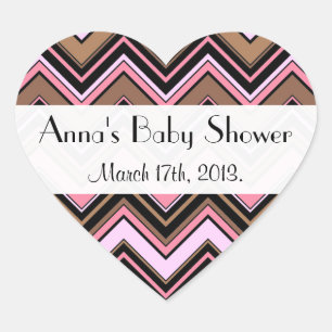 Zigzag Pattern, Chevron Pattern, Baby shower Hart Sticker