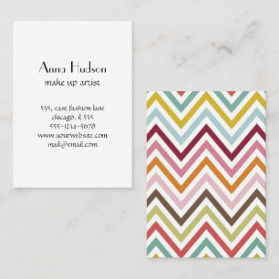 Zigzag Pattern, Chevron Pattern - Green Blue Roze Visitekaartje