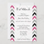 Zigzag Pattern, Chevron Pattern, Roze, Bat Mitzvah Kaart (Voorkant)