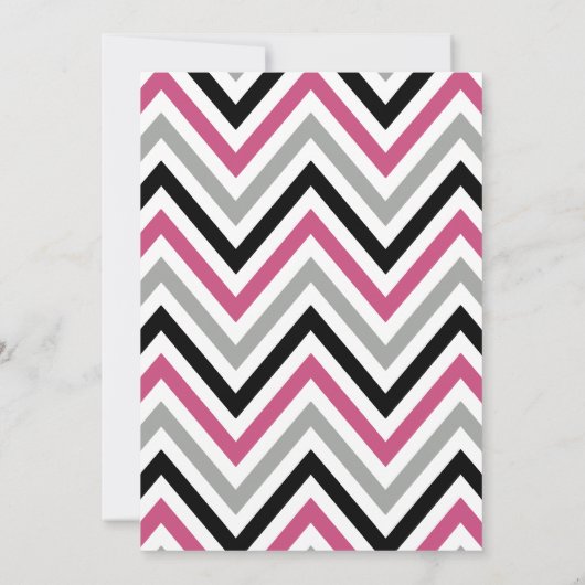 Zigzag Pattern, Chevron Pattern, Roze, Bat Mitzvah Kaart (Achterkant)