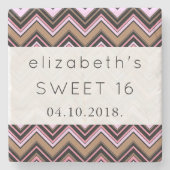 Zigzag Pattern, Chevron Pattern, Sweet 16 Stenen Onderzetter (Voorkant)